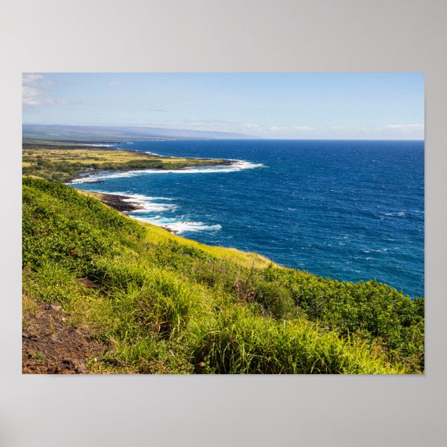 Affiche belvédère d'haleokane au-dessus de la baie d'honua (Devant)