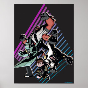 Affiche Ben 10 Retro Alien Group Graphic