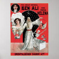 Ben Ali Illusionniste magicien Vintage