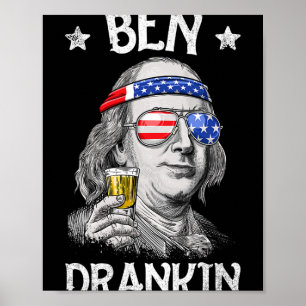 Affiche Ben Drankin 4 juillet Benjamin Franklin Hommes Fem