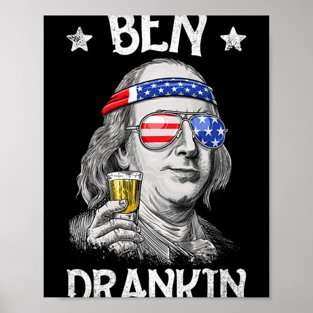 Affiche Ben Drankin 4 juillet Benjamin Franklin Hommes Fem (Devant)
