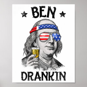 Affiche Ben Drankin 4 juillet Benjamin Franklin Hommes Fem