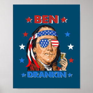 Affiche Ben Drankin 4 juillet Benjamin Franklin Men