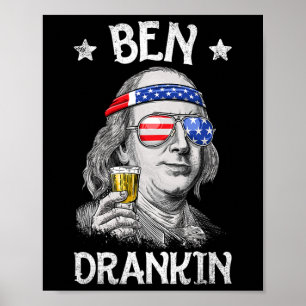 Affiche Ben Drankin 4 juillet Benjamin Franklin Men Amer