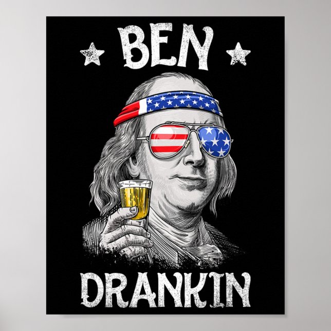 Affiche Ben Drankin 4 juillet Benjamin Franklin Men Amer (Devant)