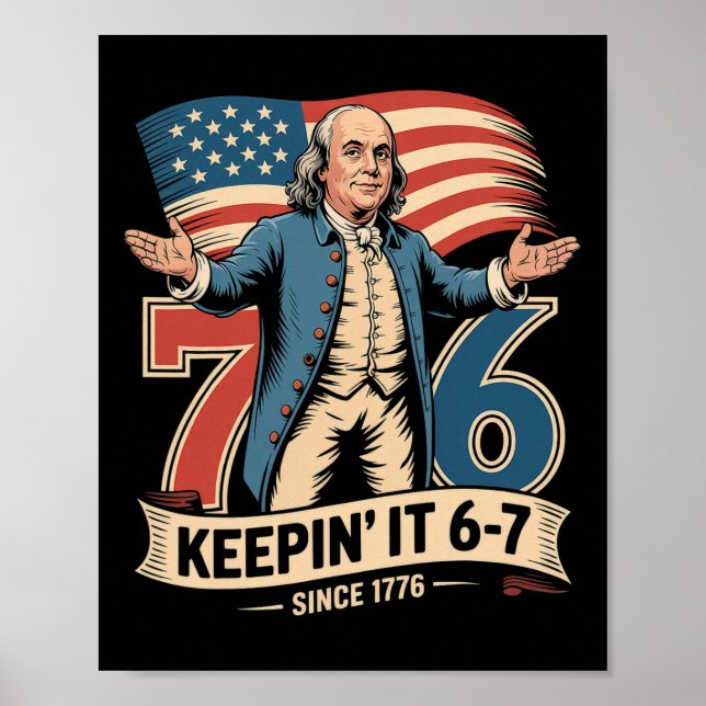 Affiche Ben Franklin 67 Mème Garder 7-6 Professeur d'histo (Devant)