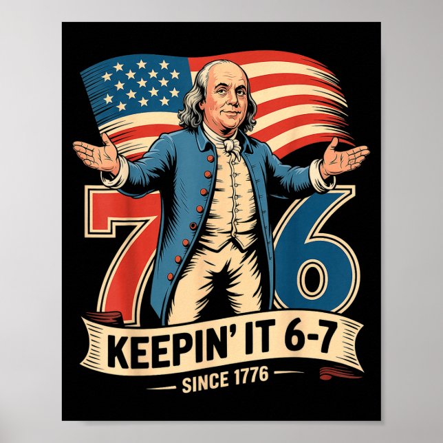 Affiche Ben Franklin 67 Mème Keen Ça 7-6 Prof d'Histoire S (Devant)