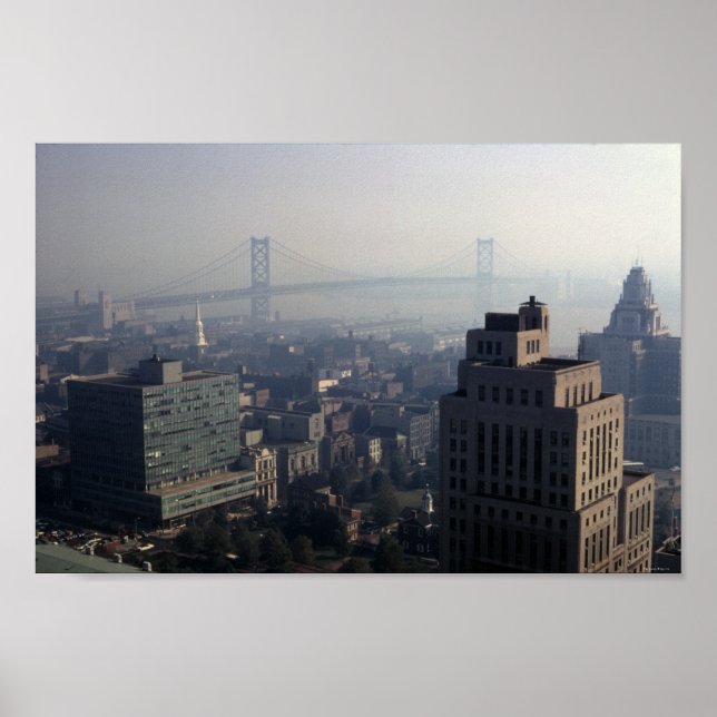 Affiche Ben Franklin Bridge Delaware River Suspension 1970 (Devant)