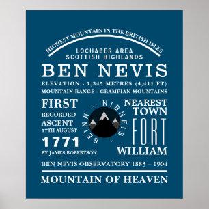Affiche Ben Nevis, Informations sur l'expédition en montag