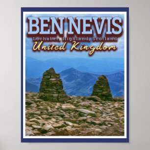 AFFICHE BEN NEVIS MOUNTAIN - FORT WILLIAM - ECOSSE UK