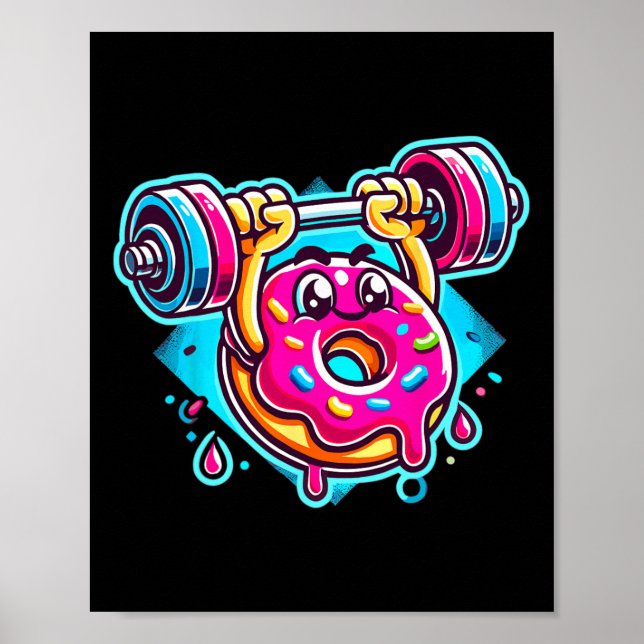 Affiche Bench Presse Donut Poids Bodybuilding Fitne (Devant)