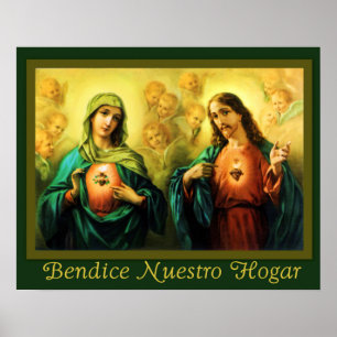 Affiche Bendicion del Hogar Sagrado e Inmaculado Corazon