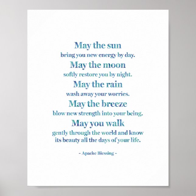 Affiche Bénédiction d'Apache dans le lavage aquarelle (Devant)