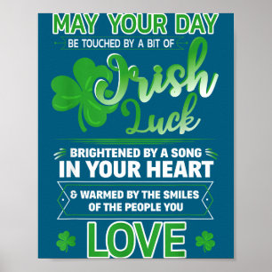 Affiche Bénédiction irlandaise Citations Chanceuses Dicton