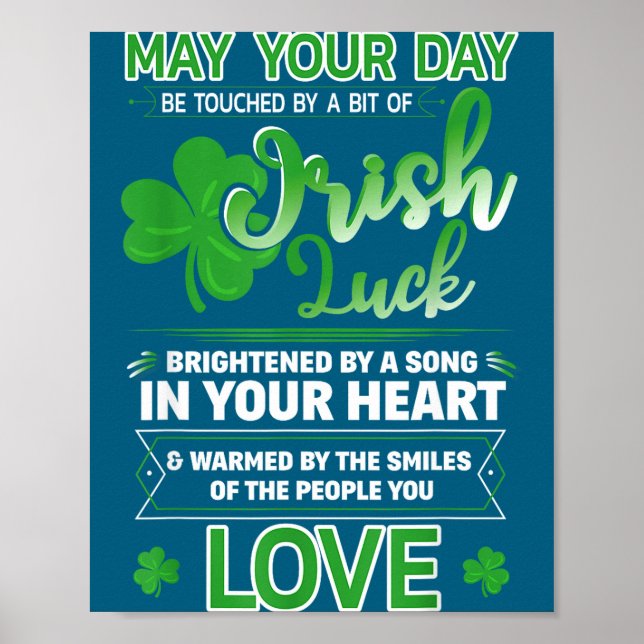 Affiche Bénédiction irlandaise Citations Chanceuses Dicton (Devant)