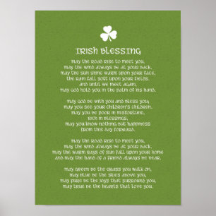 Affiche Bénédiction irlandaise et shamrock