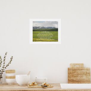 Affiche Bénédiction irlandaise Paysage de la vallée verte