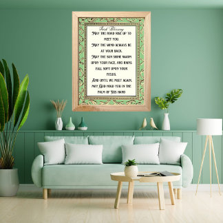 Affiche Bénédiction irlandaise Que le chemin se lève pour