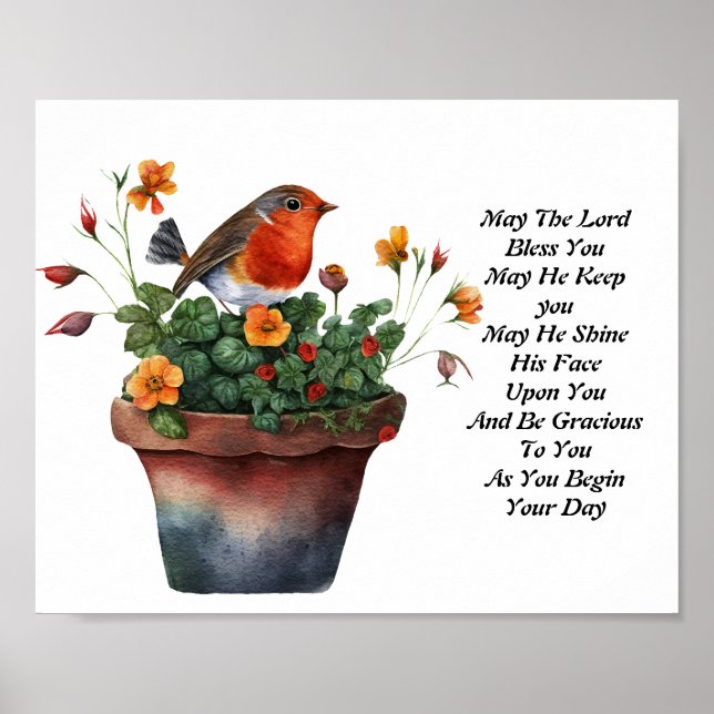 Affiche Bénédictions quotidiennes de nombres 6:24-26 (Devant)