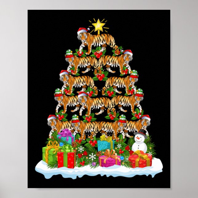 Affiche Bengale Tigre Feu de Noël Père Noël Bengale (Devant)