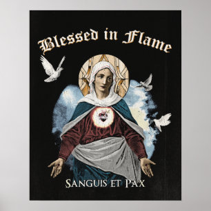 Affiche Béni dans la flamme - Design gothique