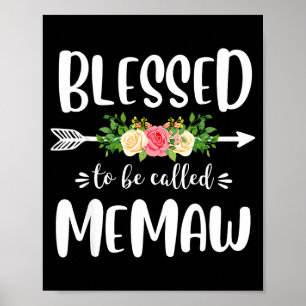 Affiche Béni d'être appelé memaw design flèche florale
