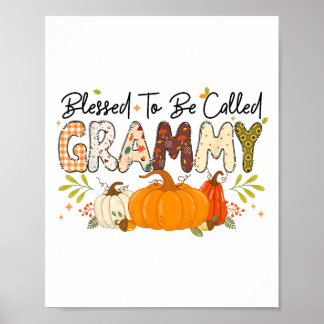 Affiche Béni Grammy Citrouille Automne Automne Thanksgivin