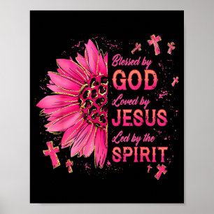 Affiche Béni par Dieu aimé par Jésus Tournesol Chrétien