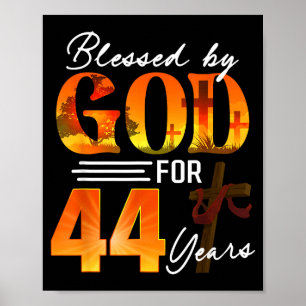 Affiche Béni par Dieu pendant 44 ans Cadeau 44e anniversai
