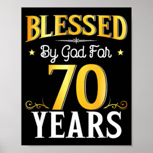 Affiche Béni par Dieu pendant 70 ans 70e anniversaire homm