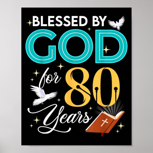 Affiche Béni par Dieu pendant 80 ans 80 ans 80e anniversai (Devant)