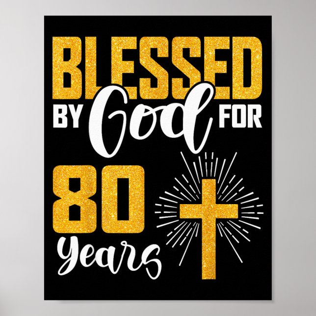 Affiche Béni par Dieu pendant 80 ans 80e anniversaire B-da (Devant)