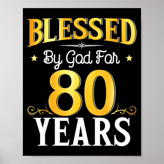 Affiche Béni par Dieu pendant 80 ans 80e anniversaire Homm (Devant)