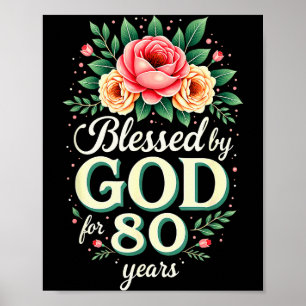 Affiche Béni par Dieu pendant 80 ans Religieux 80e anniver