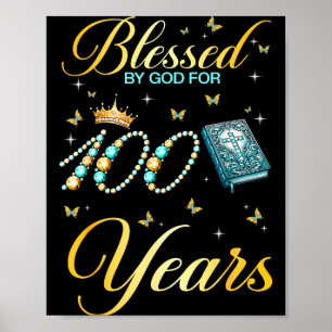Affiche Béni par Dieu pour 100 ans 100e anniversaire Wo