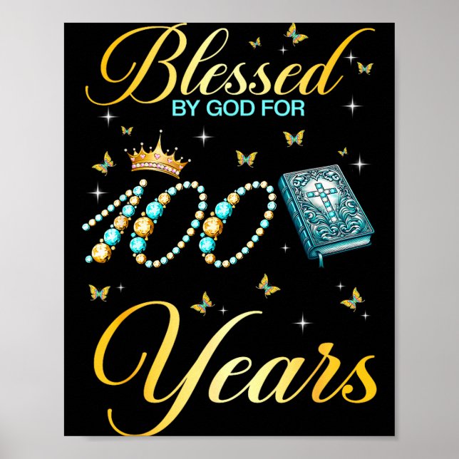 Affiche Béni par Dieu pour 100 ans 100e anniversaire Wo (Devant)