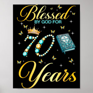 Affiche Béni par Dieu pour 70 ans d'anniversaire chrétien