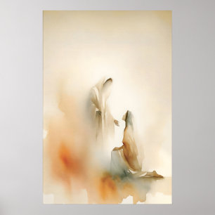 Affiche Béni par Jésus Minimaliste Aquarelle Chrétien