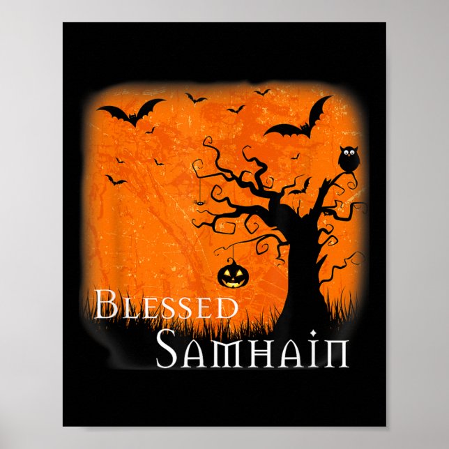 Affiche Béni Samhain Wiccan Celtic Pagan Halloween Witc (Devant)