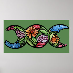Affiche "Béni Soit" Triple Lune Fleur