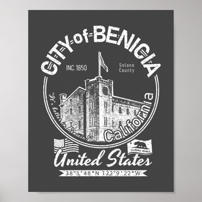 AFFICHE BENICIA CALIFORNIA - BENICIA ARSENAL CLOCKTOWER (Devant)