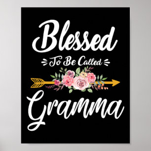Affiche Bénie d'être appelée Gramma Floral Fête des Mères