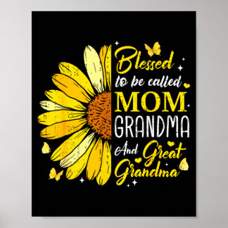 Affiche Bénie d'être appelée maman grand-mère arrière-gran