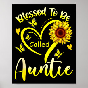 Affiche Bénie d'être appelée tante tournesol floral