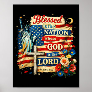 Affiche Bénie est la nation dont Dieu est le seigneur foi