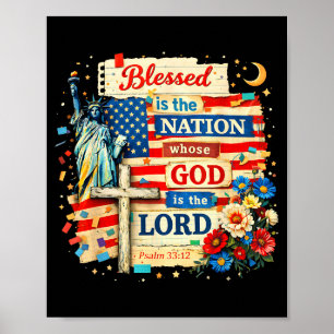 Affiche Bénie est la nation dont Dieu est le seigneur foi