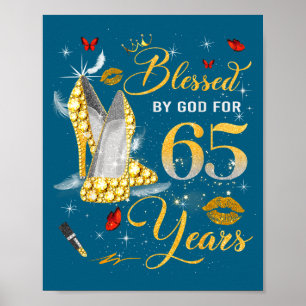 Affiche Bénie par Dieu pour les femmes de 65 ans 65e anniv