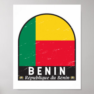 Affiche Bénin Distresse Vintage