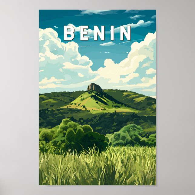 Affiche Bénin Illustration Voyage Art Vintage (Devant)