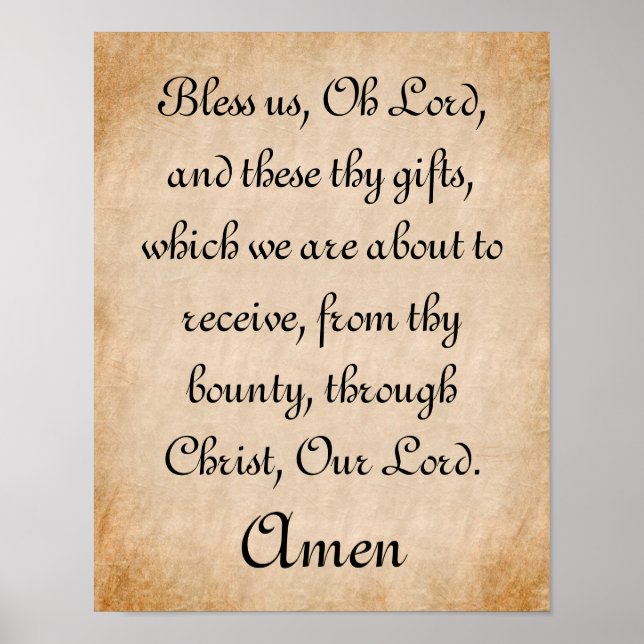 Affiche Bénis-Nous, Oh Seigneur Prière Au Matin (Devant)